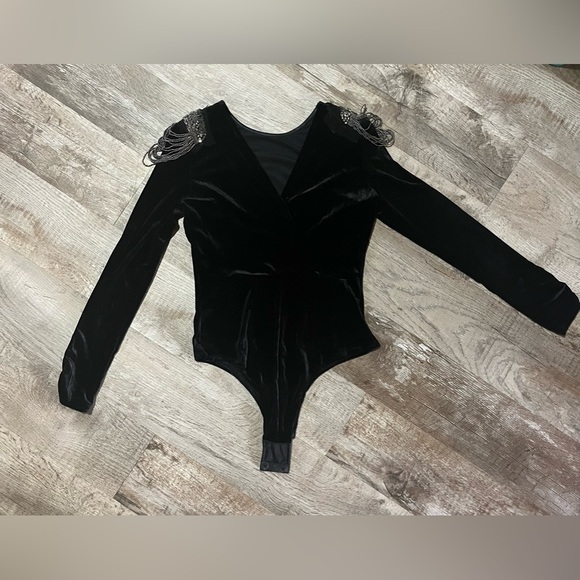 Black Velvet Body Suit - Picture 1 of 3